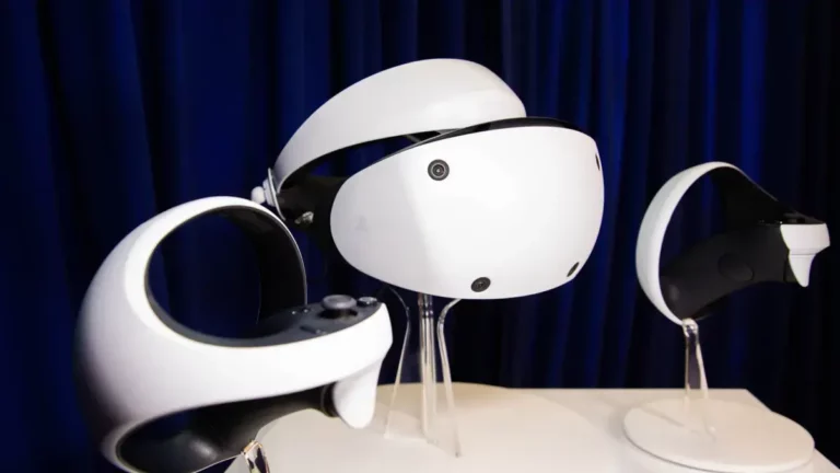 PSVR 2, a game changer when it comes to VR graphics in the consumer market; the photo shows a PSVR 2 headset