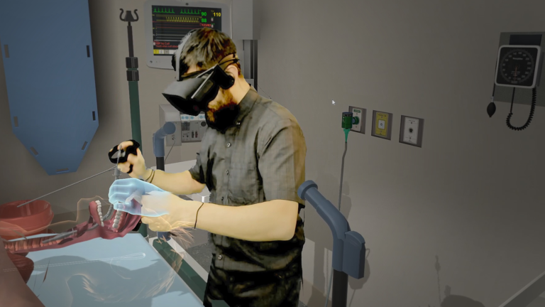 VR Medical Training image, depicting the use of VR to practice a medical procedure
